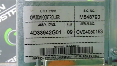 Westinghouse 4D33942G01 Ovation Controller Slot Rack / Chassis Sub 09 Used
