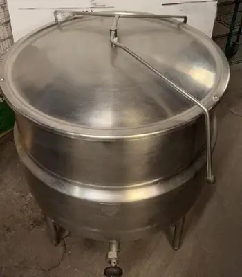 Used Stainless Steel Steam Jacketed Kettle with Top Mounted Agitation