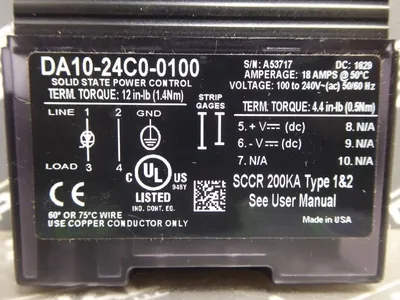 Watlow DA10-24C0-0100 DIN-a-mite Solid State Power Control Used