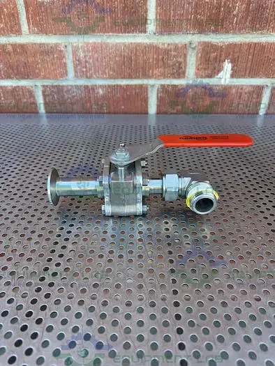 Used FLOWSERVE 1 WK7066TXBO V36 RO BALL VALVE W/ 1" SANITARY FITTING TO THREADED Valves/Fittings California US | Equipment Lab #485826