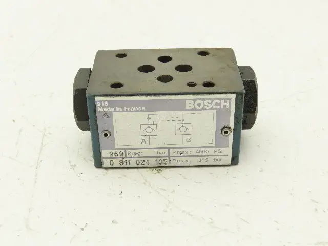 Bosch 0-811-024-105 Hydraulic Manifold Check Valve Block 4500 PSI