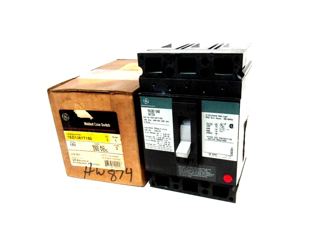 NEW GENERAL ELECTRIC TED136YT150 CIRCUIT BREAKER 3 POLE 150A