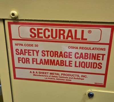 SECUREALL Flammable Liquids Safety Storage Cabinet OSHA Approved 17 x 17 x 22