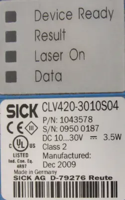 USED SICK CLV420-3010S04 BARCODE SCANNER 1043578 CLV4203010S04