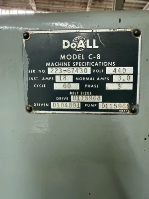 DOALL C-8 SAWS, BAND, HORIZONTAL | Turner's Machinery (1)
