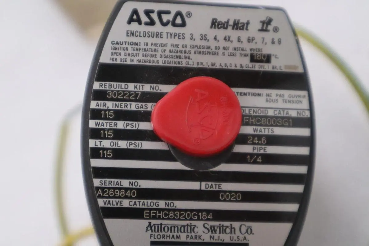 ASCO EFHC8320G184 RED-HAT II 120V-AC 1/4IN NPT SOLENOID VALVE - STOCK K-3256CC