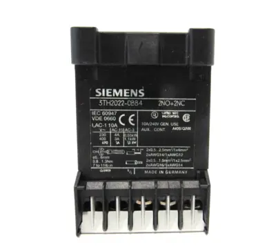 NEW SIEMENS 3TH2022-0BB4 CONTACTOR RELAY 3TH20220BB4