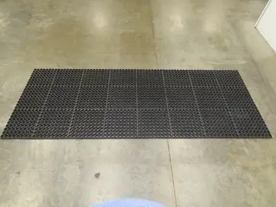 Add-A-Level M38780 Anti-Fatigue Black Rubber Floor Mat 36"x 96" Work Platform