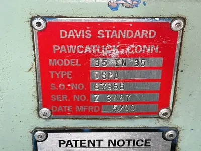 Used 2000 DAVISSTANDARD CORP. 35IN35 Misc Plastics Equipment Ohio US | HGR 24 #1566984