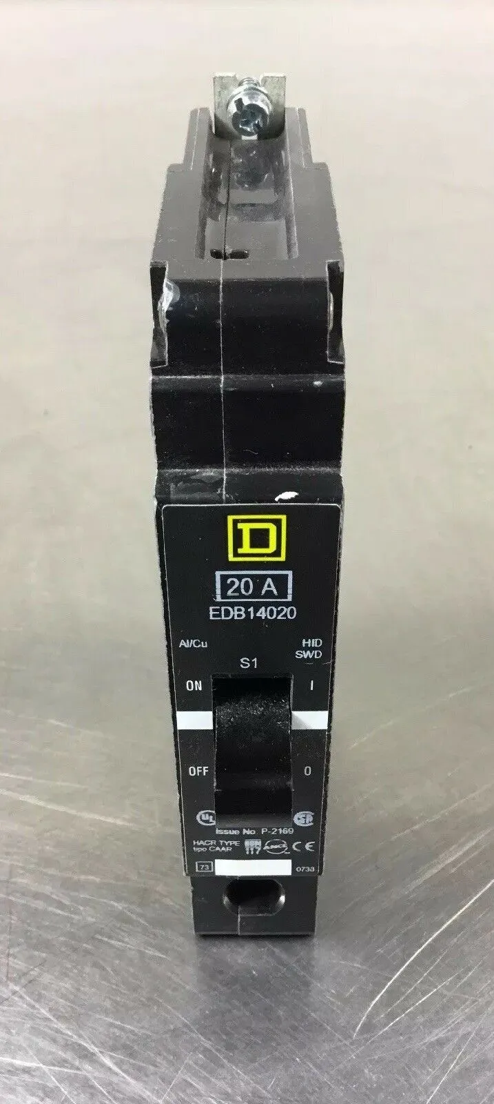Square D EDB14020 20A 1-Pole CIrcuit Breaker 277V 4F
