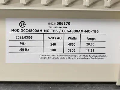 New | in-Stock 2022 OUELLET OCC4800AM-MO-TB6 HVAC Parts and Equipment British Columbia CA | Lenmark #1426238