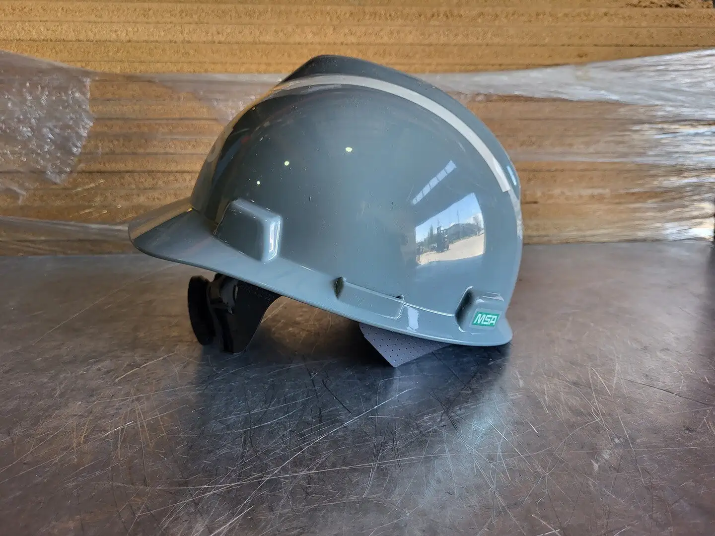 Grey V Guard Hard Hat
