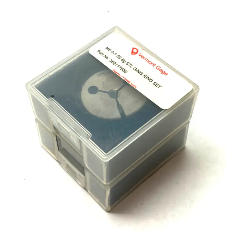 New | in-Stock VERMONT GAGE THREADED RING GAUGE SET M6.0-1.00 6G STL G/NG Pin & Plug Gages Michigan US | Maverick Industrial Sales #1122730