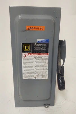 🔥 Square D H361N : Fusible Heavy-Duty Switch Disconnect 600V 30A With Fuses