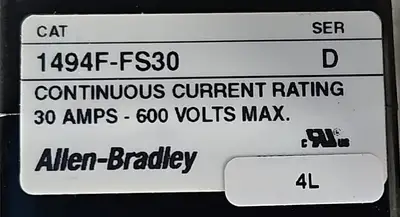 Allen-Bradley 1494F-FS30 / D30 Ser D with Littelfuse JTD 9. Loc4D-26