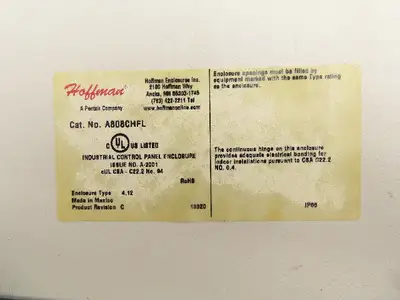 Hoffman A808CHFL Electrical Enclosure