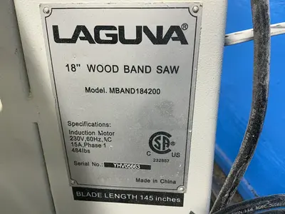 Used LAGUNA MBAND184200 Woodworking Vertical Band Saws Ohio US | HGR 24 #1286704