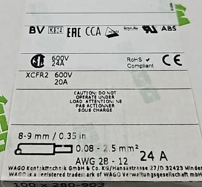 WAGO 280-903 Conductor Through Terminal Block. Box with 100. Loc 3E-47