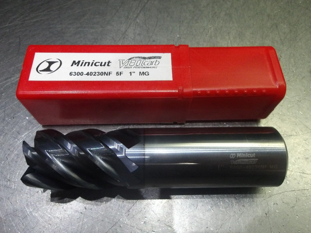 Minicut/VHIcarb 1" 5 Flute Carbide CR Endmill .040" R 6300-40230NF (LOC3373A)