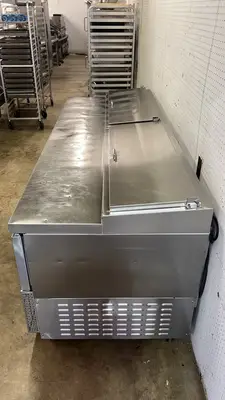 Used Continental Used 2023 93" Continental PA93N-D Pizza Prep Table w/ Refrigerated Base, 115v - STS Food Prep Tables Illinois US | Falcon Restaurant Supply #1373509