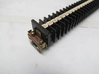 Mibu Denki F15 38 F15 600V Terminal Blocks w/4 F25 Blocks On 18" Long Din Rail