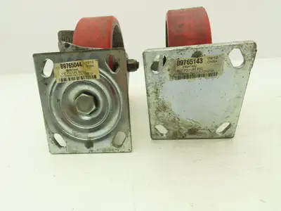 Glide Max 6" Caster Wheels Poly Set of (4) 2-Swivel w Lock & (2)-Fixed Lot of 4