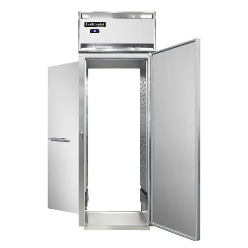 Continental D1RINSSRTE 35 1/4" One Section Roll Thru Refrigerator, (2) Right Hinge Solid Doors, Top Compressor, 115v