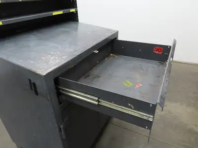Strong Hold Extreme Duty 12 GA Shop Desk 1 Drawer Riser Shelf 36x28x54"
