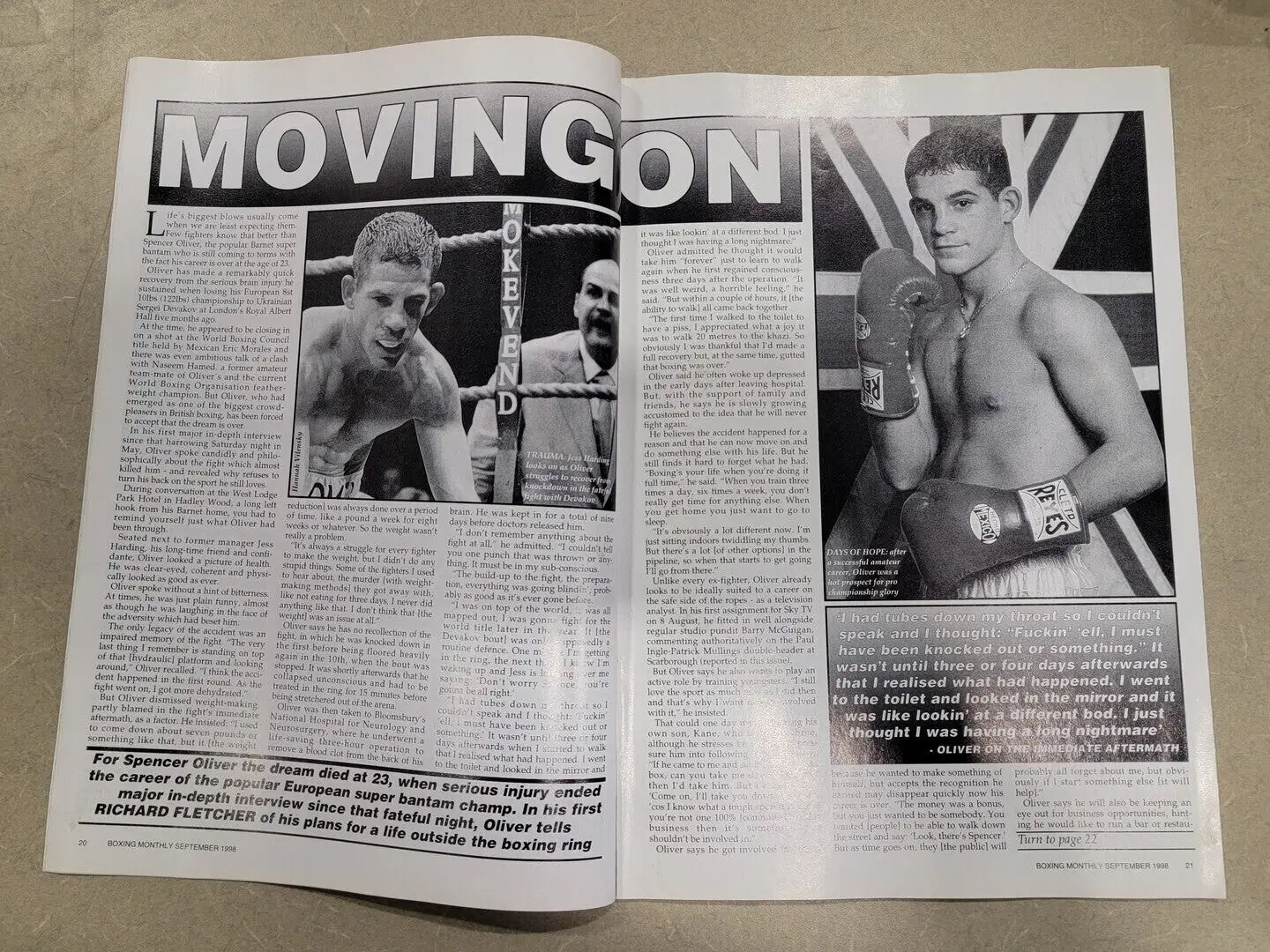 USED BOXING MONTHLY SEPTEMBER 1998