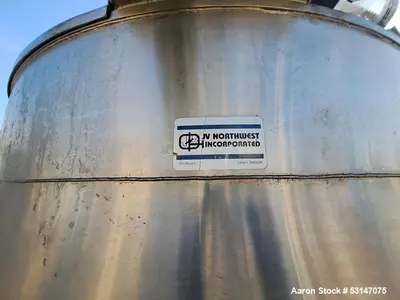 Used JV Northwest 1,300-Gallon Single-Wall Tank – 316 Stainless Steel