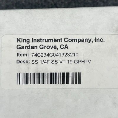 Used King 74C234G041323210 Valves/Fittings California US | Davliegogo LLC #1711932