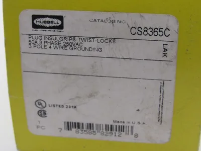 NEW HUBBEL CS-8365C PLUG CS8365C