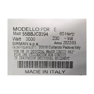 USED SIRMAN PDR-E