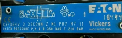 REFURBISHED VICKERS KBFDG4V-3-33C20N-Z-M1-PH7-H7-11 PROPORTIONAL VALVE