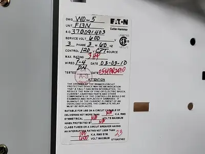 Used EATON SVX002A1-5A4N1 Switchgears British Columbia CA | Lenmark #240173