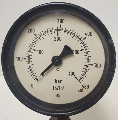 🔥 4" lb/in2 PSI Pressure Gauge, 1/4 in. NPT, With Valve 1687231004