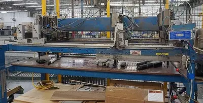 USED CUSTOM-BUILT DESOUTTER MULTIPLE-SPINDLE VERTICAL DRILLING AND GROOVING MACHINE