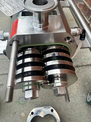 USED AXIFLOW STSC 50-16 STAINLESS STEEL TWIN SCREW PUMP W/ CONTROLLER, HEATING, 5HP