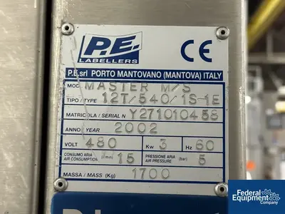 USED PE Labellers PE Labellers Rotary Labeler, Model Master M/S