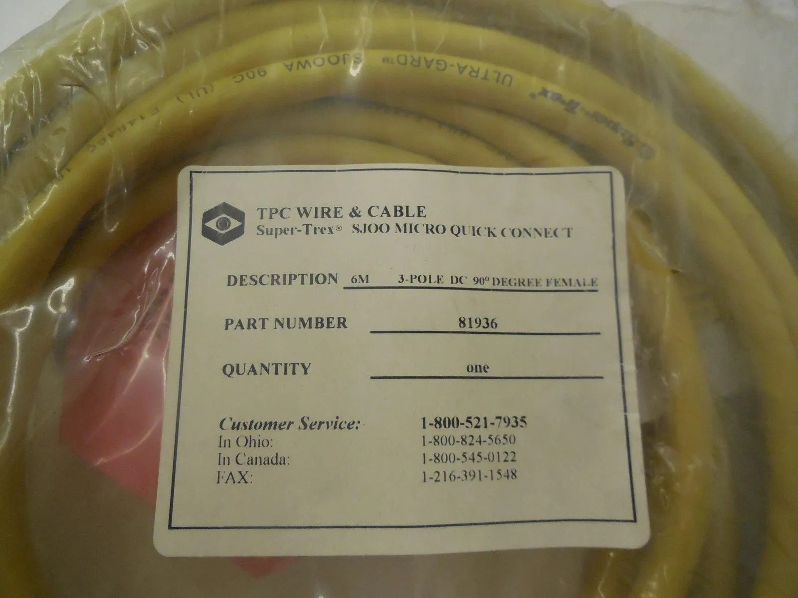 NEW TPC WIRE & CABLE 81936 MICRO QUICK CONNECT