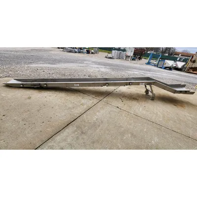 Used 21'-8" L x 18" W x Stainless Steel Accumulating Slide Chute