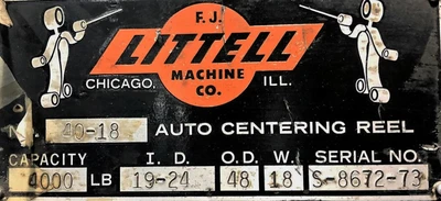 USED 1973 LITTELL MATERIAL HANDLING MACHINERY 40-18