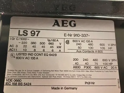 New | in-Stock AEG E-NR910-337 LS97 Miscellaneous Equipment (Electrical & Power) Ohio US | Surplus Asset Holdings #1210283