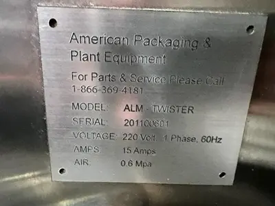 USED AMERICAN PACKAGING ALM-TWISTER