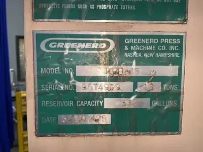 Used 1995 GREENERD HPB15 Hydraulic Presses Ohio US | HGR 24 #1548192