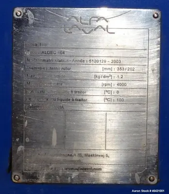 USED ALFA LAVAL ALDEC-404