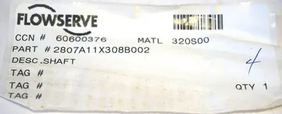 NEW FLOWSERVE 2807A11X308B002 SHAFT 60600376