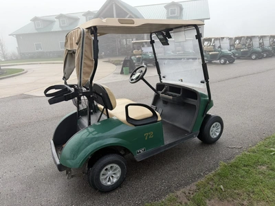(1) 2019 E-Z-Go EFI golf cart with a Kawasaki gas engine, model 657061G01, includes canopy, fold-dow...