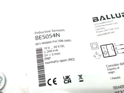 BES054N, BES M08MI-PSC30B-S49G | Balluff BES054N Inductive Proximity Sensor PNP 3mm Range BES M08MI-PSC30B-S49G - New