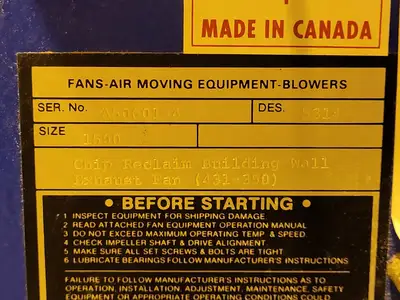 Used NORTHERN BLOWER P14G7545N-GE Parts (Hydraulics and Pneumatics) British Columbia CA | Lenmark #271024